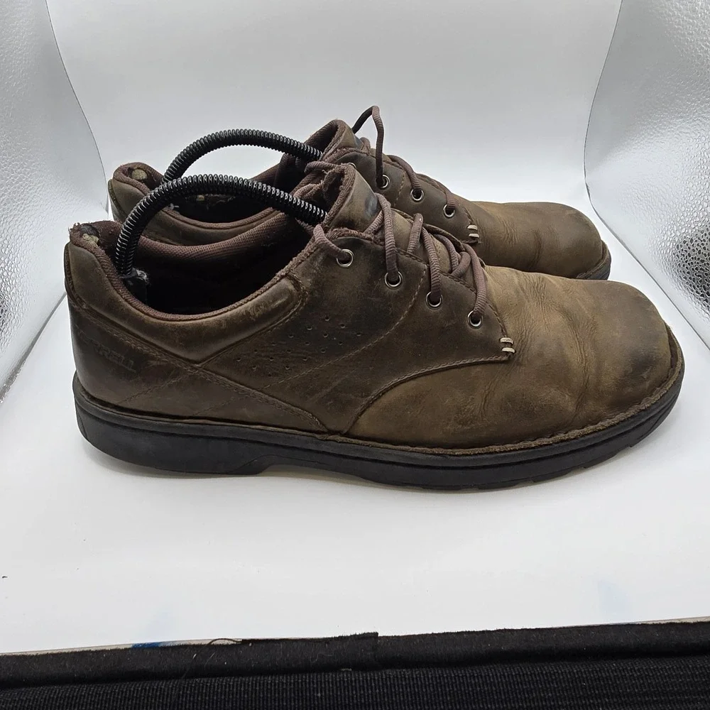 Merrell Men's Brown Leather Casual Walking Shoes Size 9.5 Lace Up Comfort